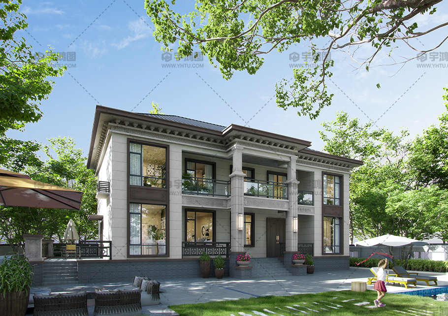 兩層新中式框架結構別墅占地147平別墅設計 兩層新中式框架結構別墅占地147平別墅設計