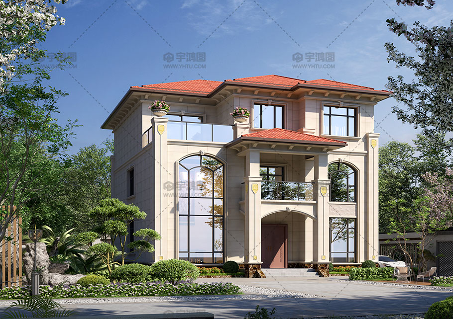 框架結構新中式別墅設計占地150平三層設計圖紙 框架結構新中式別墅設計占地150平三層設計圖紙