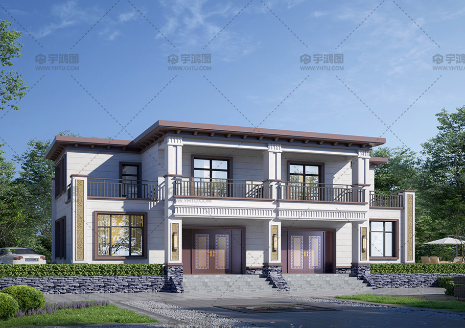 簡單實用兩層新中式占地158平自建別墅圖紙 簡單實用兩層新中式占地158平自建別墅圖紙