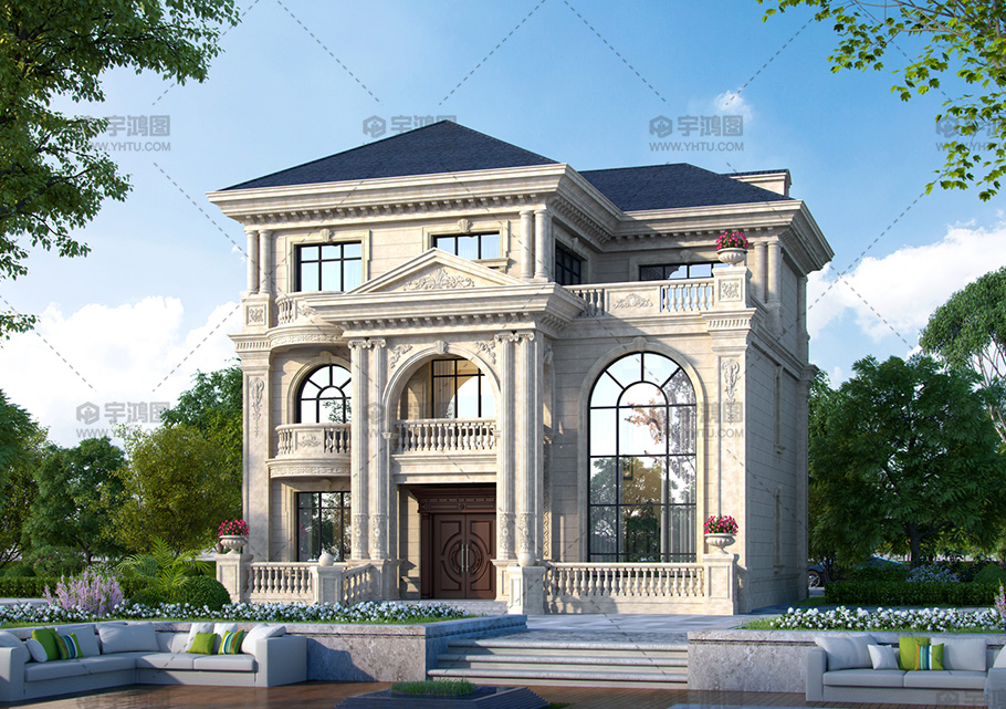 大氣三層歐式別墅占地190平框架結構設計圖 大氣三層歐式別墅占地190平框架結構設計圖