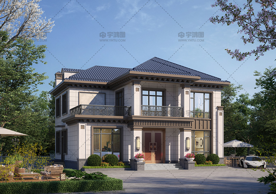 兩層磚混結構新中式別墅占地152平設計圖紙 兩層磚混結構新中式別墅占地152平設計圖紙