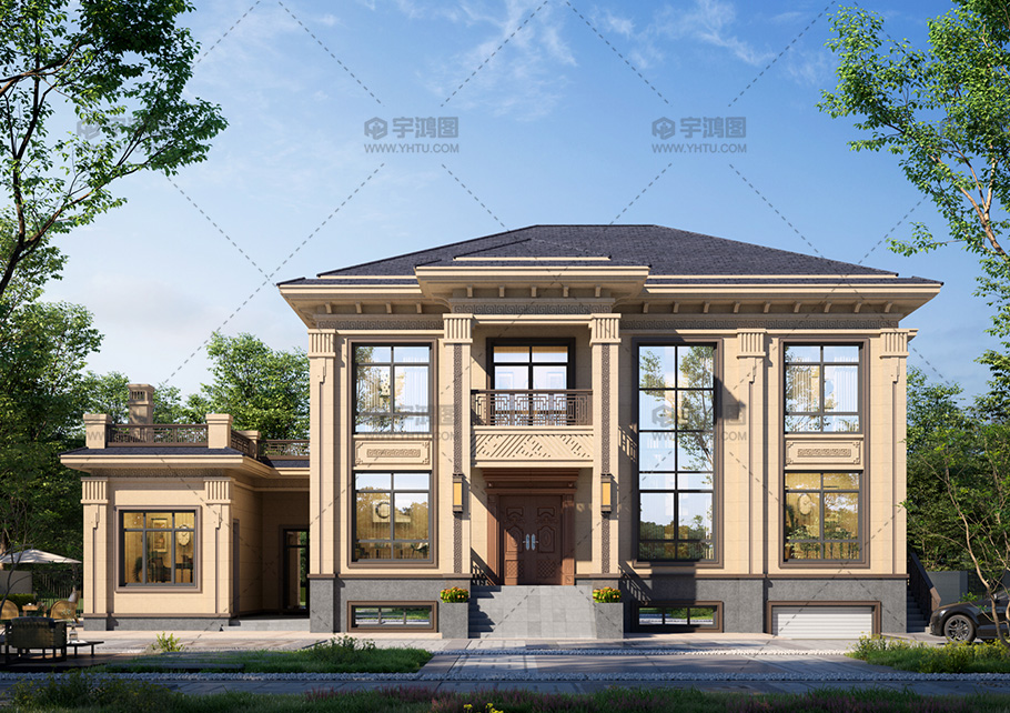 框架結構兩層新中式別墅占地241平自建別墅 框架結構兩層新中式別墅占地241平自建別墅