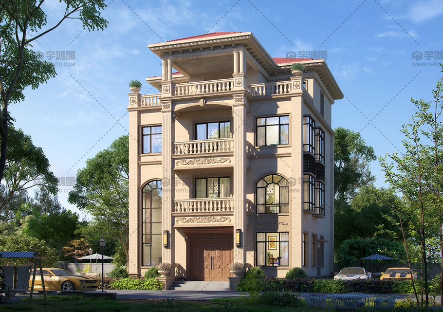 占地138平四層歐式帶挑空客廳別墅圖紙設計 占地138平四層歐式帶挑空客廳別墅圖紙設計