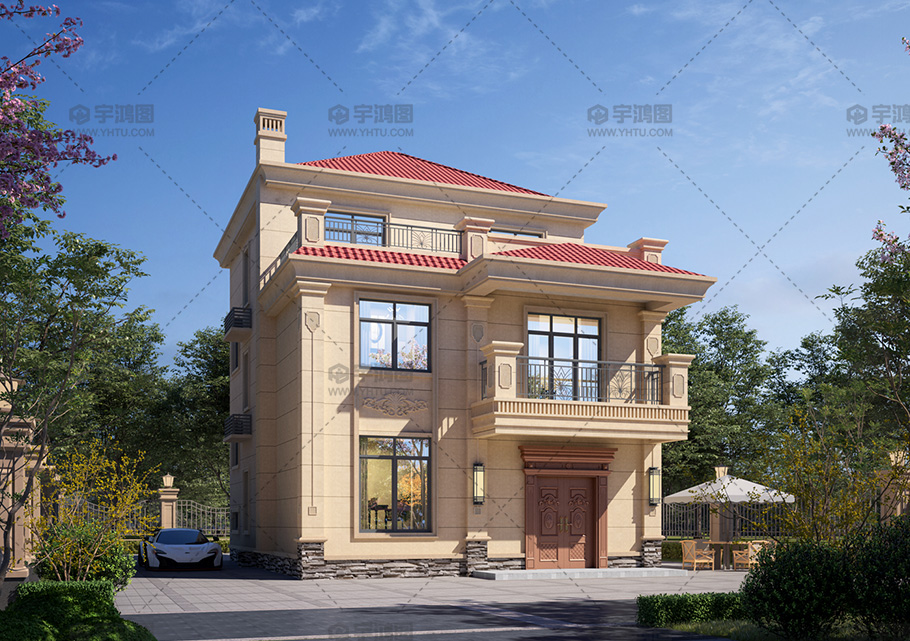 實用三層歐式磚混別墅占地118平自建別墅圖紙 實用三層歐式磚混別墅占地118平自建別墅圖紙