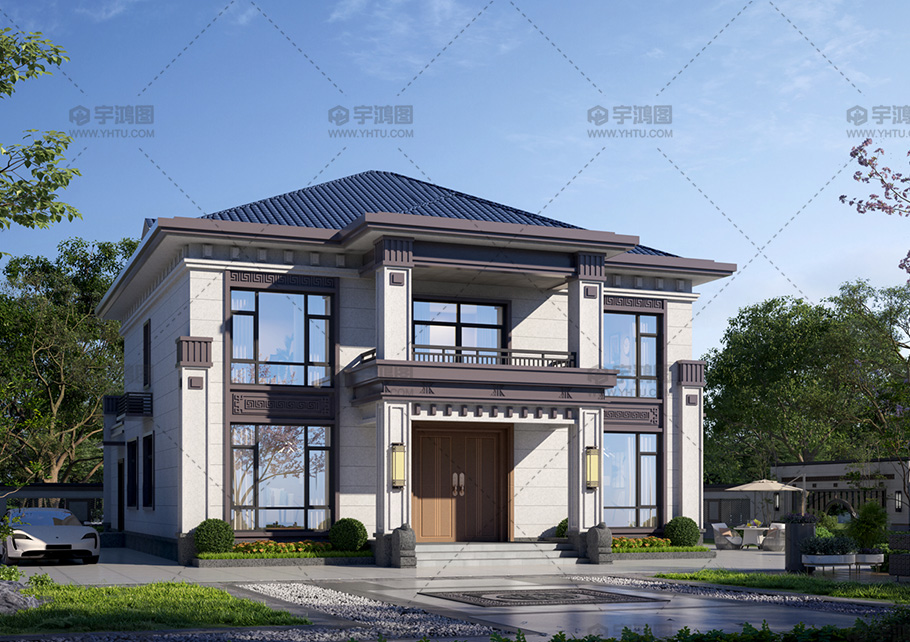 兩層框架結構新中式別墅占地212平設計圖紙 兩層框架結構新中式別墅占地212平設計圖紙