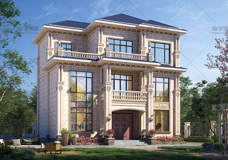 框架結構三層歐式別墅占地152平 框架結構三層歐式別墅占地152平