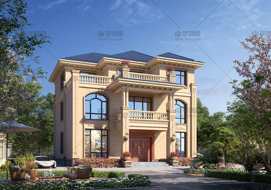 占地193平三層歐式別墅設計圖紙磚混結構 占地193平三層歐式別墅設計圖紙磚混結構