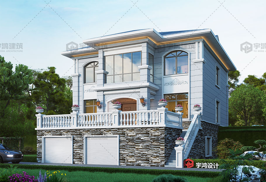 帶露臺帶車庫新中式三層別墅設計圖紙 帶露臺帶車庫新中式三層別墅設計圖紙