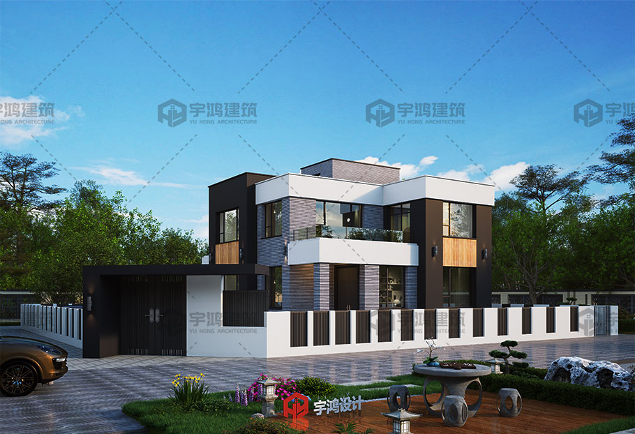 占地160平1511帶露臺現(xiàn)代別墅設(shè)計圖紙