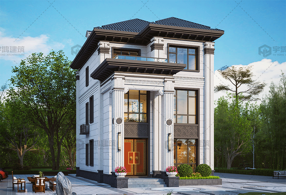 造價28萬-35萬新中式風格別墅設計圖紙