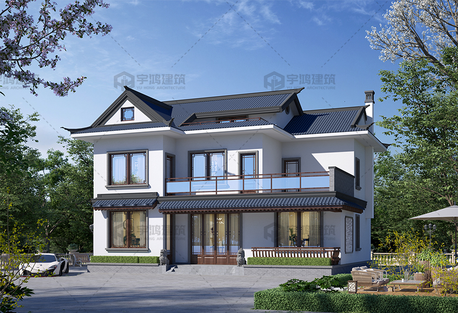 13x10新中式磚混結構別墅設計圖紙