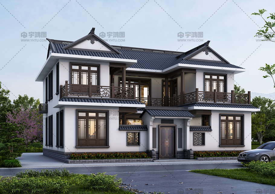 2層中式框架結構占地174平別墅設計圖紙 2層中式框架結構占地174平別墅設計圖紙