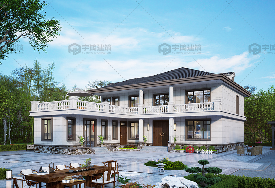 新中式16x22框架結構別墅設計圖紙 新中式16x22框架結構別墅設計圖紙