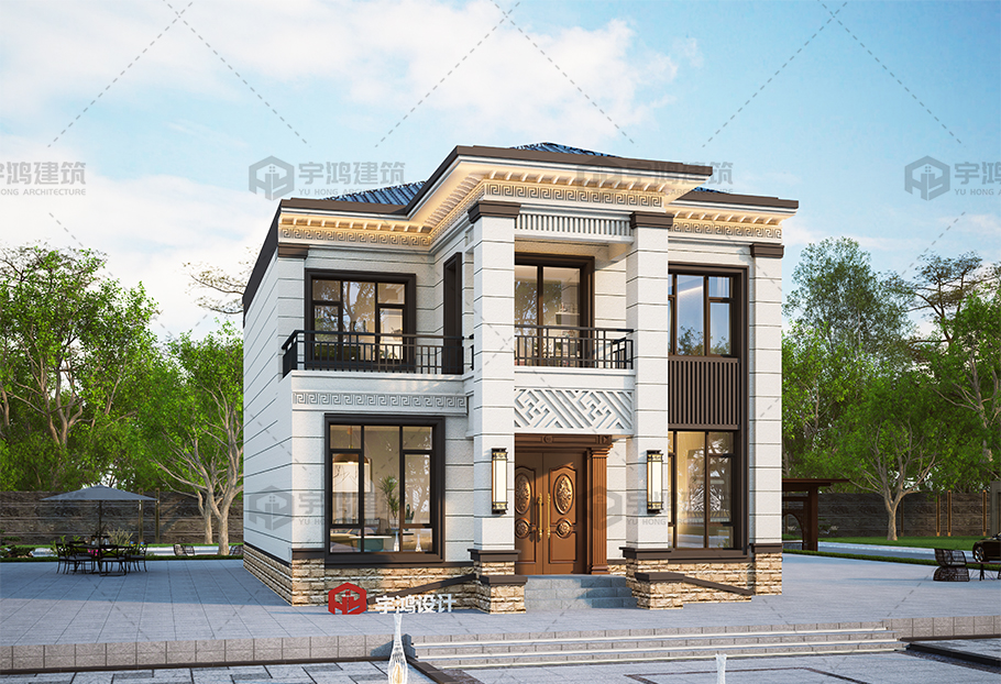 新中式二層別墅占地約143平全套圖紙