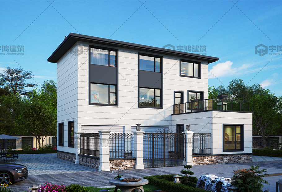 戶型方正的三層現(xiàn)代別墅全套圖紙