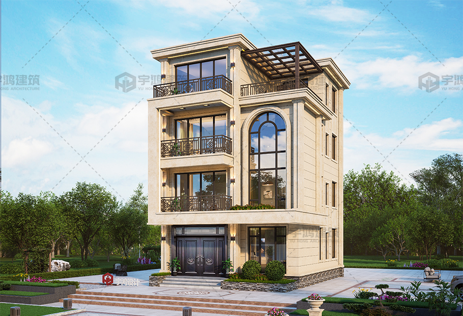 四層歐式別墅占地約110平全套圖紙 四層歐式別墅占地約110平全套圖紙