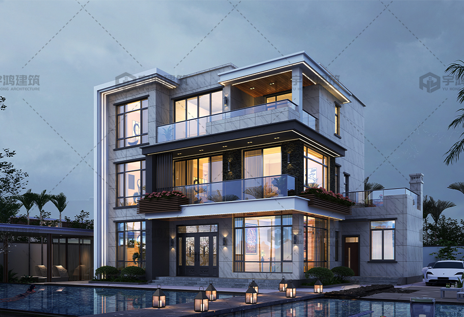 占地174平方三層現(xiàn)代別墅全套圖紙