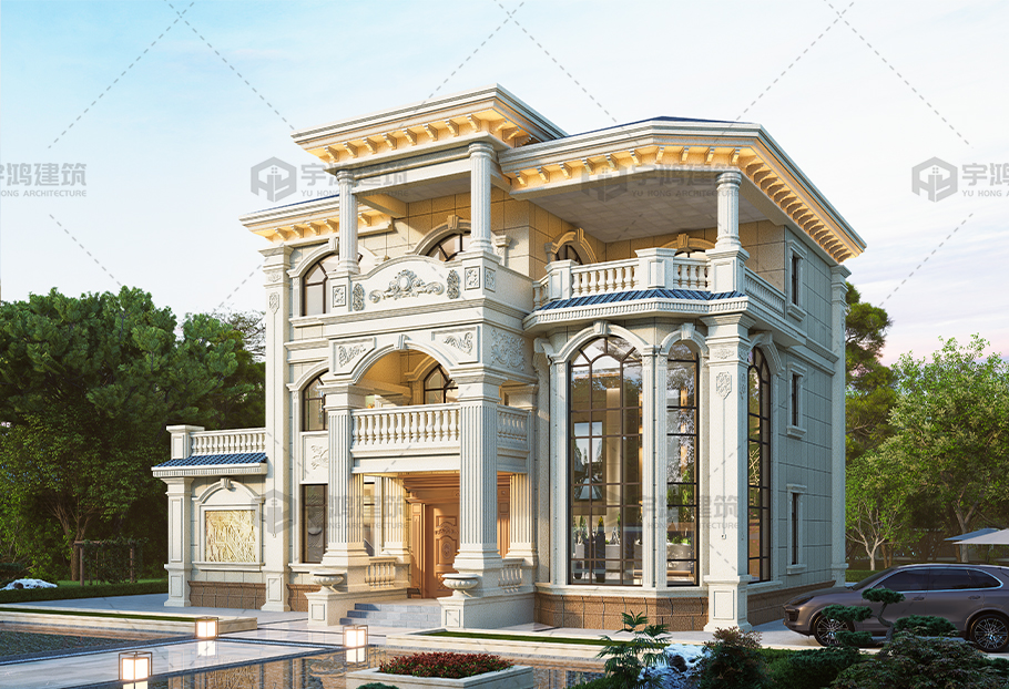 框架結(jié)構(gòu)三層歐式別墅全套圖紙